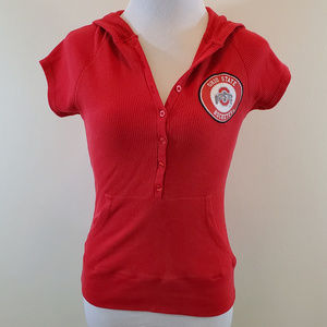 Ohio State Buckeyes Hooded Waffle Fabric Shirt Top